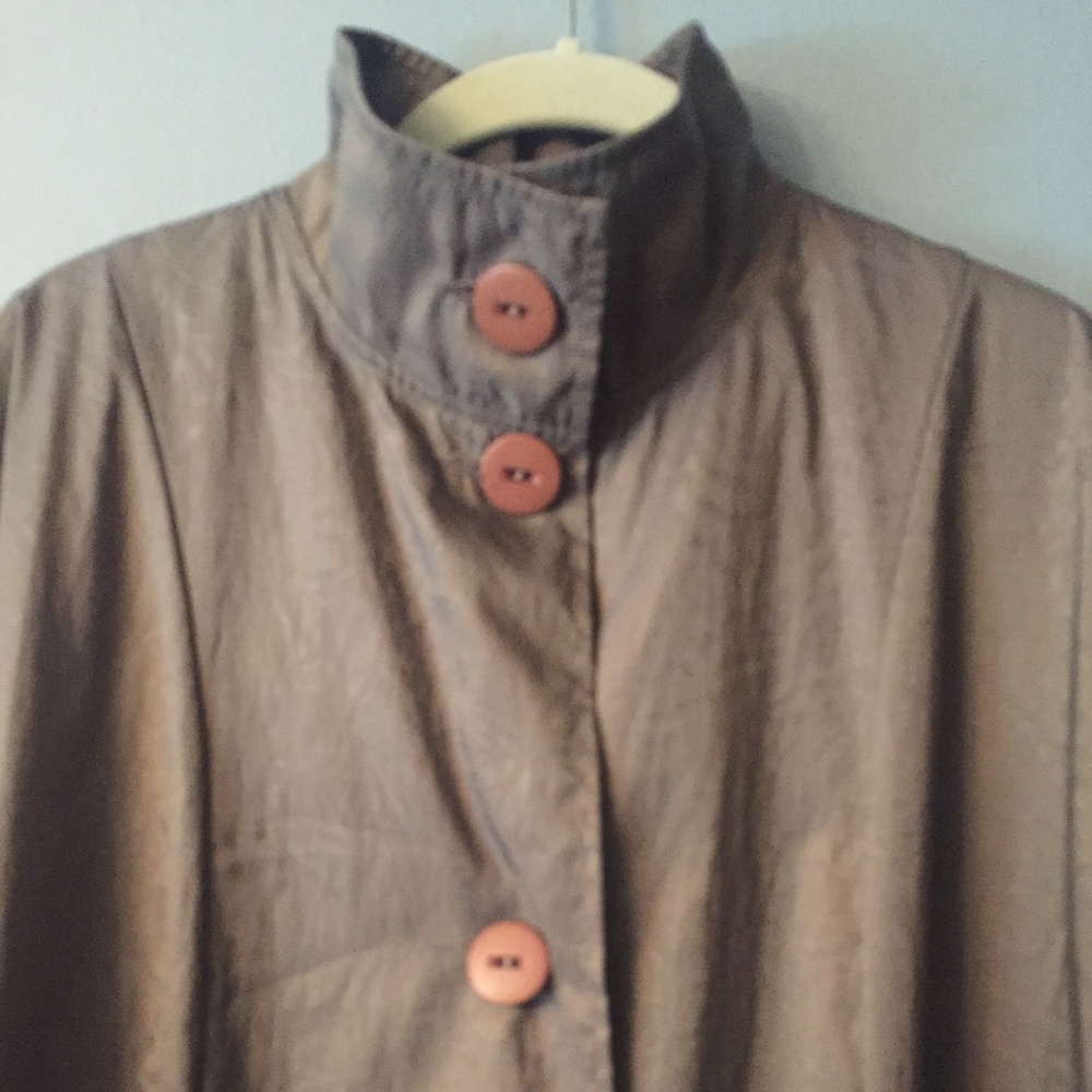 Maralyce Ferree Metallic Taupe Rain Coat